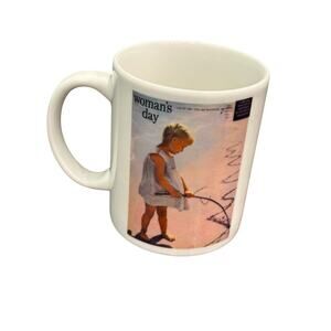 VTG Woman's Day Magazine Mug with Vintage 1950s Photo of Girl on Beach Aug 1956